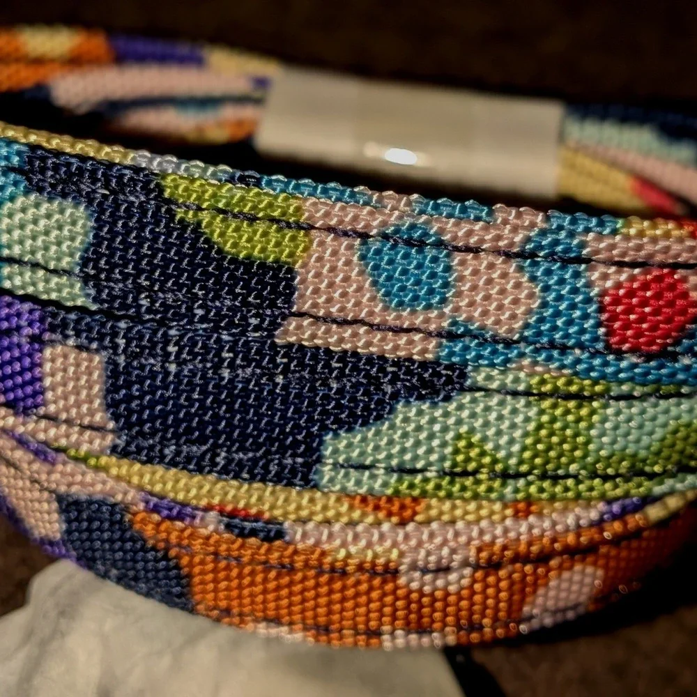 Vera Bradley ReActive Lanyard Happy Blooms Cross-Stitch Floral 26692-V47 NWT